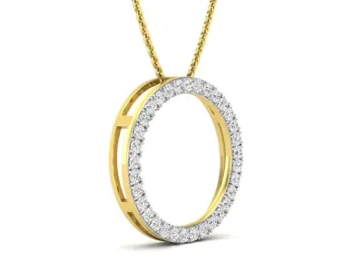 AV 640 Diamond Open Circle Pendant 3D print model