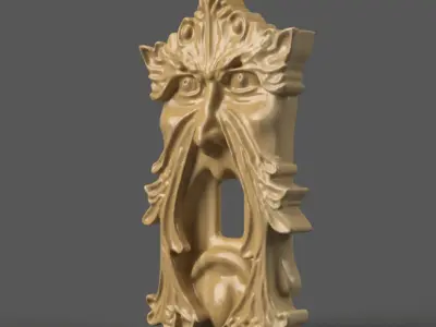 stylized man light switch plate 3D print model