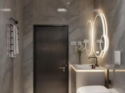 Luxury Modern Bathroom 3D Model - High Quality PBR Low-poly 3D model