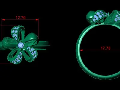 Floral Shape Ring for Women 3D print model