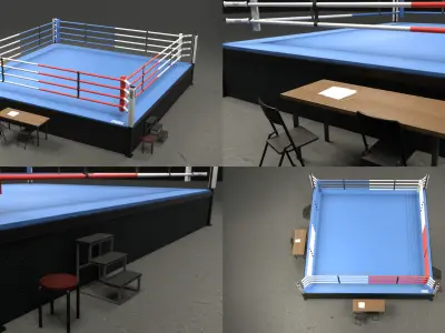 Boxing Ring Pack Low-poly 3D model