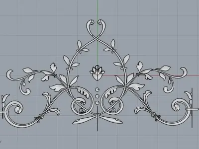 Ornamental Linear Pattern Col 1 3D model