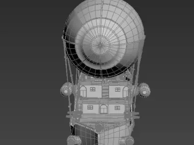 AirShip hot air balloon Low-poly 3D model