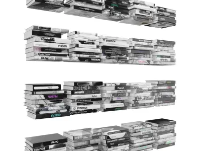 Books 150 pieces 2-5-5 Low-poly 3D model