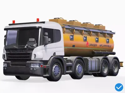 Fuel Truck Gameready PBR Low-poly 3D model