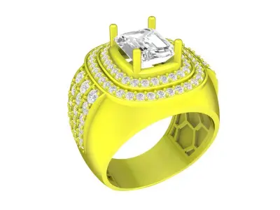 7043 Luxury Korean  Diamond Bussiness Men Ring 3D print model