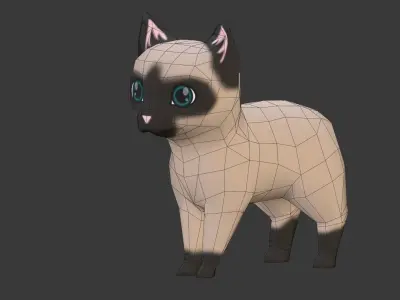 Chibi cat V1 Low-poly 3D model