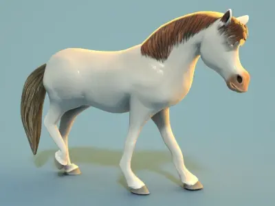 Cartoon Horse Low-poly 3D model get