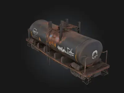 Rusty Tanker Car  Weathered Freight from an Industrial Past 3D model