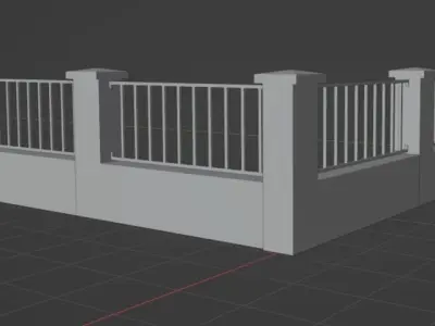 Railing Free low-poly 3D model