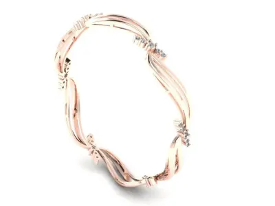 Diamond Jewelry Bangle Bracelet 3D print model buy