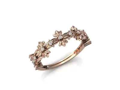 Women Ring Diamond Stone STL 3DM Lightweight Printable 3D print model order