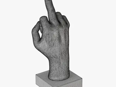 Figurine fuck gold hand 3D model