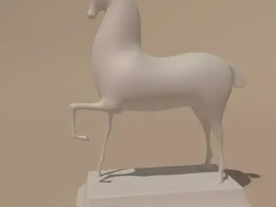 Horse Statuette Modern Styled 3D model