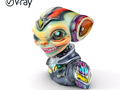 Alien Character Model Pack for Games and Animation Low-poly 3D model