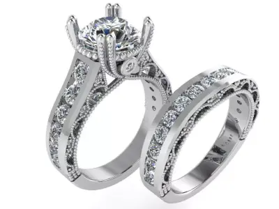 Round Diamond Channel Setting Ring 2517 3D print model