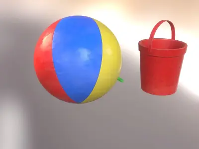 Beach Toys Low-poly 3D model