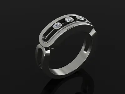 Messika Ring Gold 3D print model buy