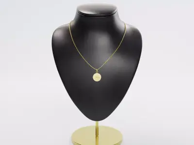 Jewelry Necklace Display Bust 3D model