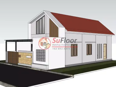 House 9x12m code 556 - Sketchup 3D model 3D model 3D model