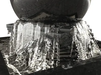 Floating Ball Fountain 3D model