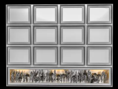 Modern Decorative Wall Panel with Dried Grass Display 3D Model 3D model