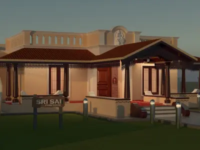 Tamilnadu Traditional Building 3d Model 3D model