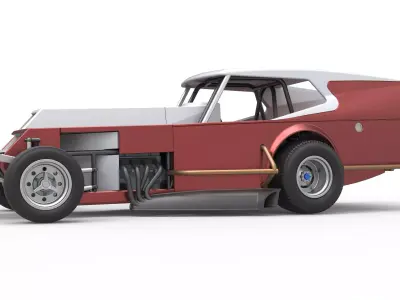 Vintage Dirt Modified stock car Version 5 Scale 1 to 25 3D print model