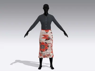 Woman Cloth Dress Low-poly 3D model