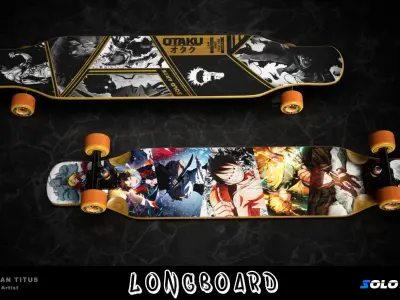 Longboard - Anime Theme Low-poly 3D model