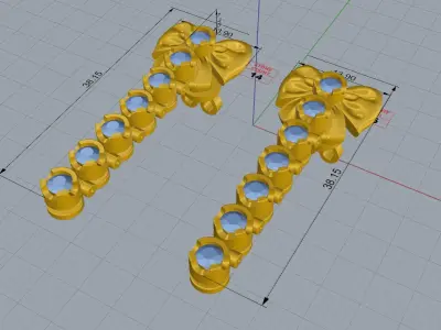 earring  bow 3D print model