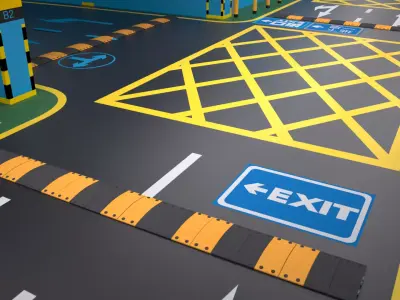 Cinema 4D OCtane shopping mall supermarket underground garage 3D model