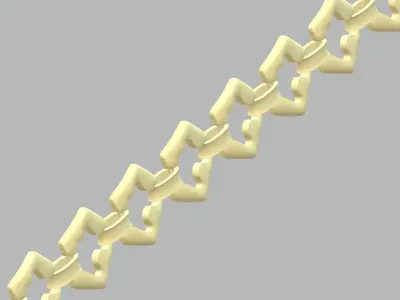 Bracelet - 8 gold chain with squares 3D print model