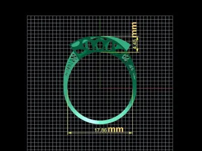 fusion women gold ring  3D print model