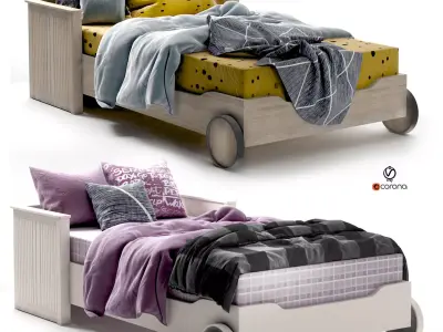  kids bed car set 38 3D model
