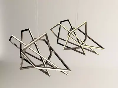 His two geometric shapes hanging from ceiling 3D model