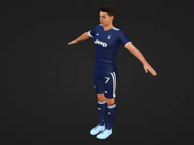 Cristiano Ronaldo - Juventus Low-poly 3D model
