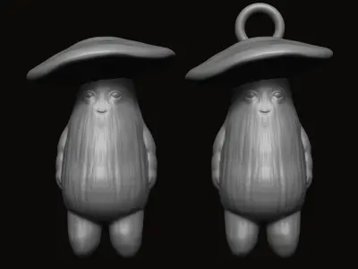 Mushroom Figure Pendant - Statue 3D print model