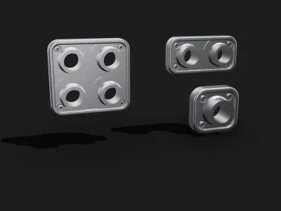 Firewall hose pass through set x3 sizes 3D print model