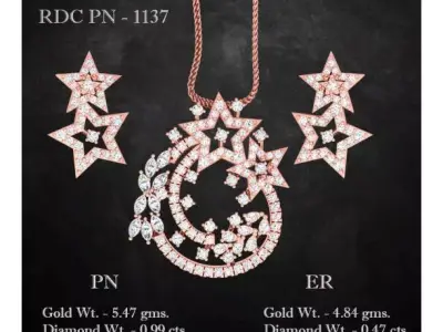 Pendant Earrings combo - 1137 3D print model