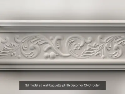 Decorative moldings and plinths for walls for cnc 3D Model Collection