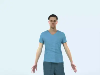 Virtue H Animated Rigged Sports Man Low-poly 3D model