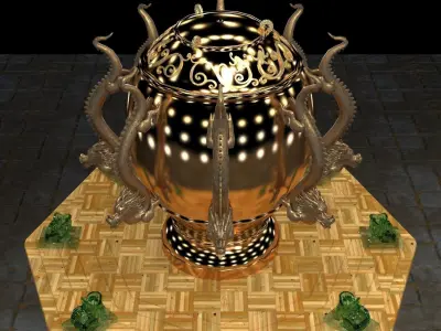 Chinese incense bronze burner   3D model