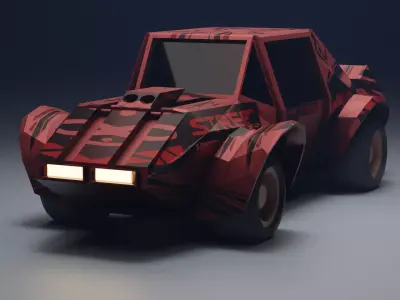 Low poly car 3D model by cynovart