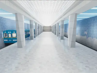 Subway Station 01 Low-poly 3D model
