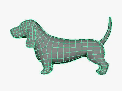 Low Poly Basset Hound Low-poly 3D model