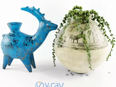 deer 2 vase with head 3D model