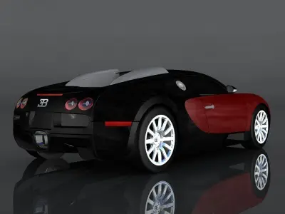 Bugatti Veyron Low-poly 3D model