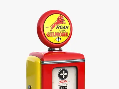 Vintage GILMORE Gas Pump 1948 3D model