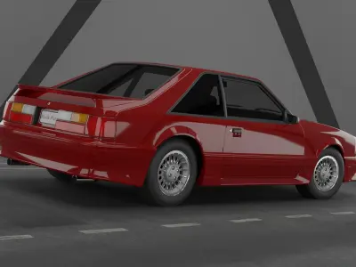 1980s Muscle Car Low-poly 3D model